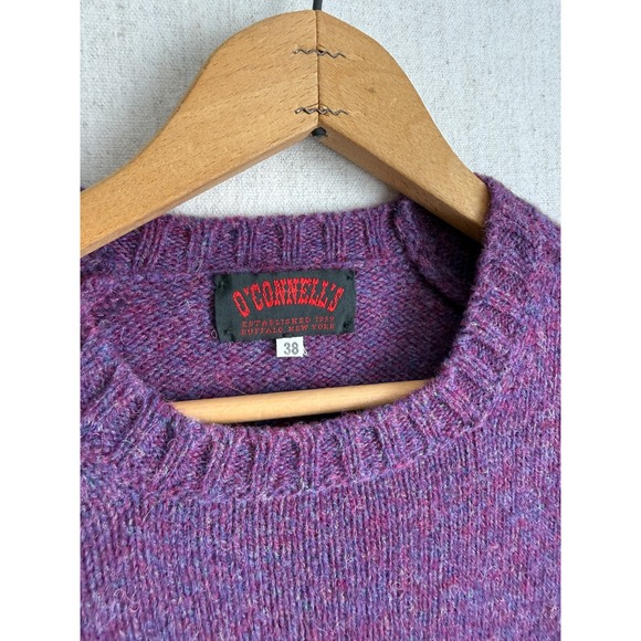 O'Connell's Vintage Purple 100% Shetland Wool Crewneck Sweater Size 38 Small - Picture 2 of 5
